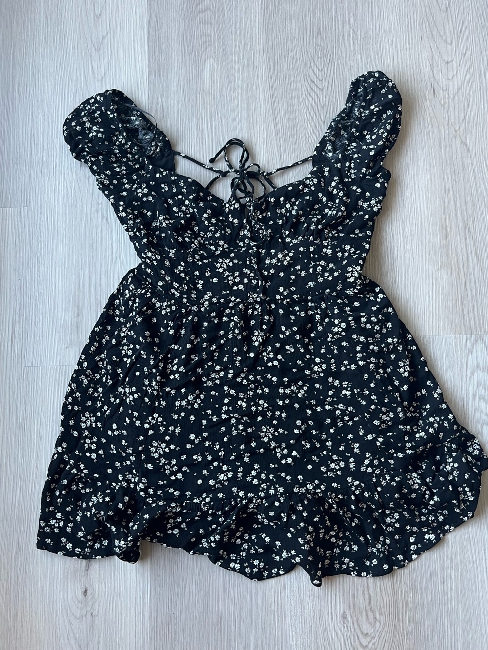Garage Black Floral Romper Dress Size S